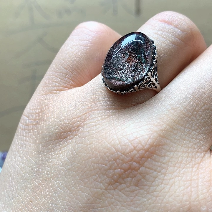 水晶水晶戒指银S925镶嵌