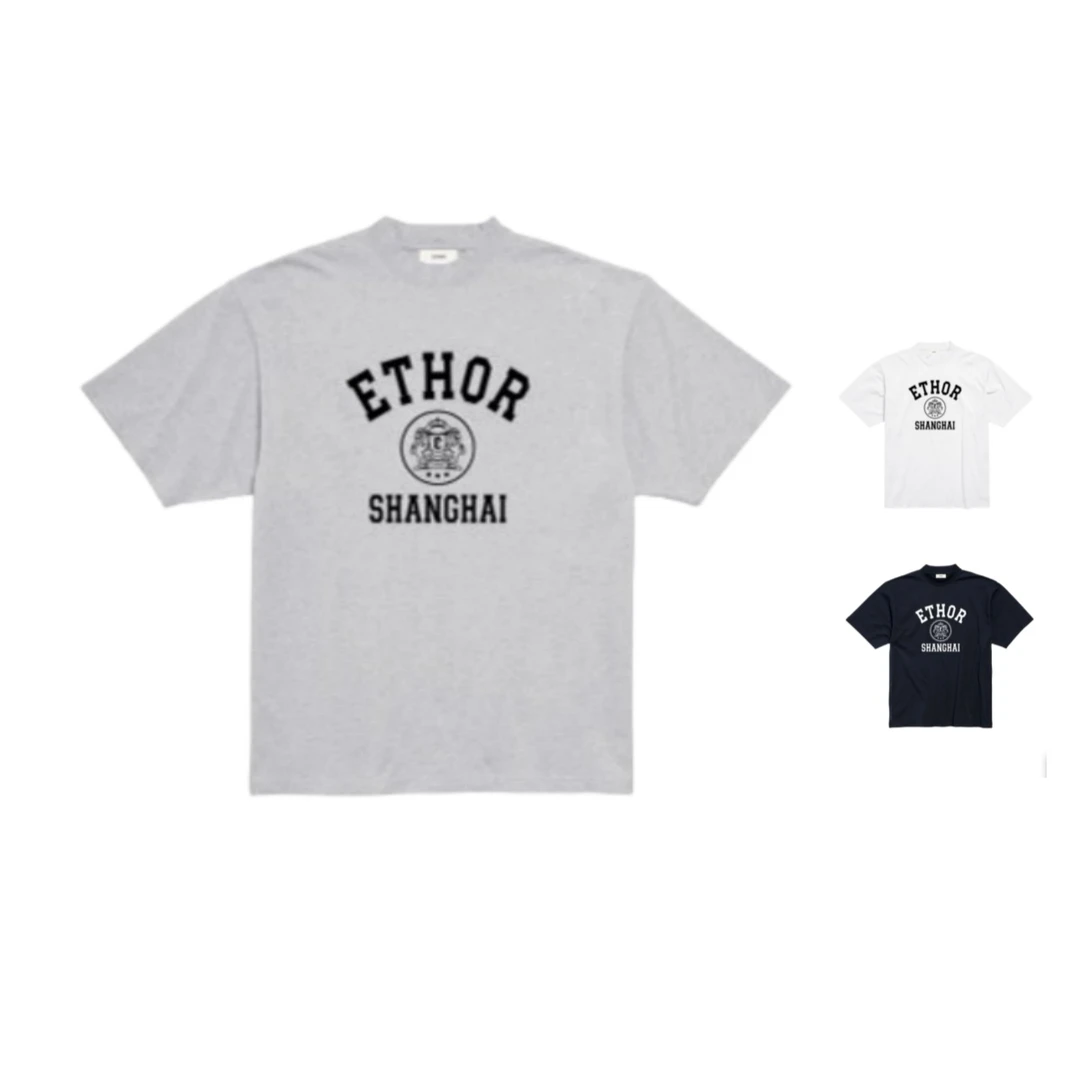 ETHOR  设计师品牌  25秋冬新品logo烫钻T恤女圆领潮服