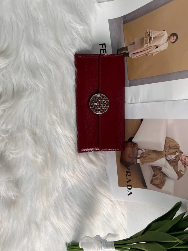 95新 COACH/蔻驰 蔻驰百搭翻盖裂纹钱包