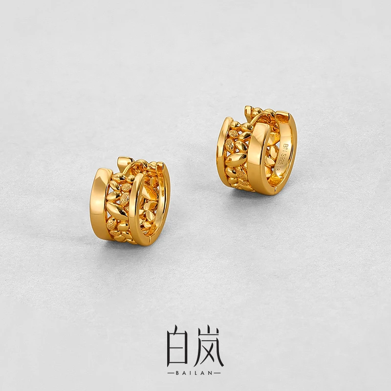 925银耳饰 【1月上新】五谷丰登耳钉耳扣轻奢百搭复古简约ED4548