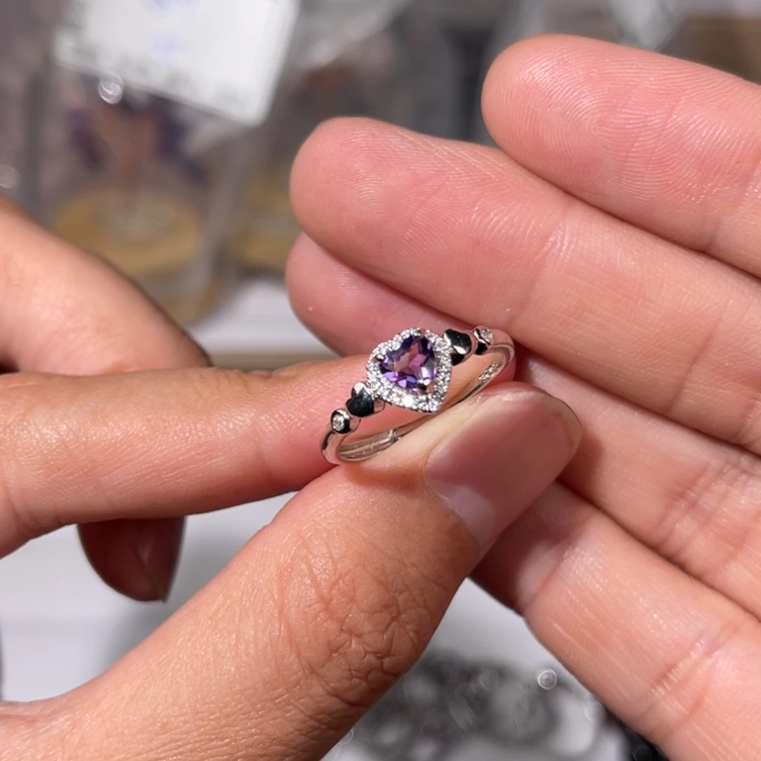 水晶手链银S925镶嵌紫水晶043