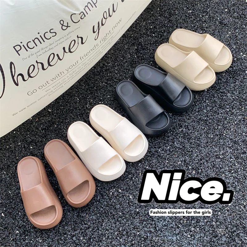 跨境2025夏季新款5cm增高一字拖EVA凉拖鞋女网红时尚外穿沙滩拖鞋