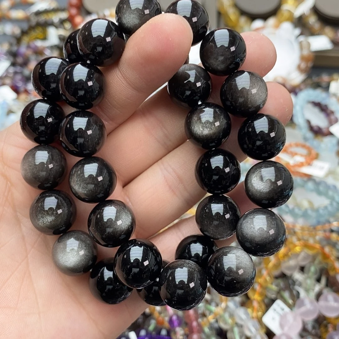 黑曜岩手链未镶嵌手链