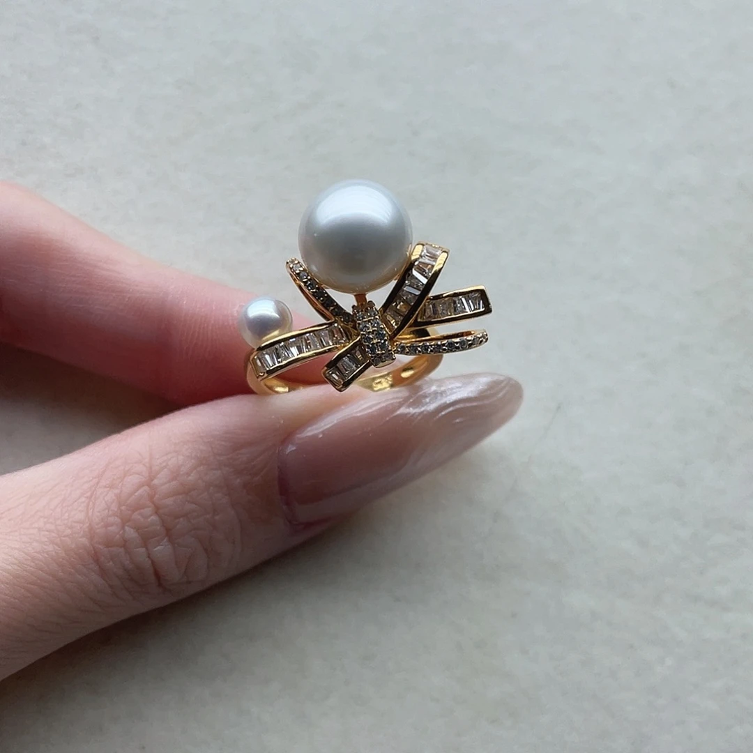 戒指103银S925镶嵌海水珍珠