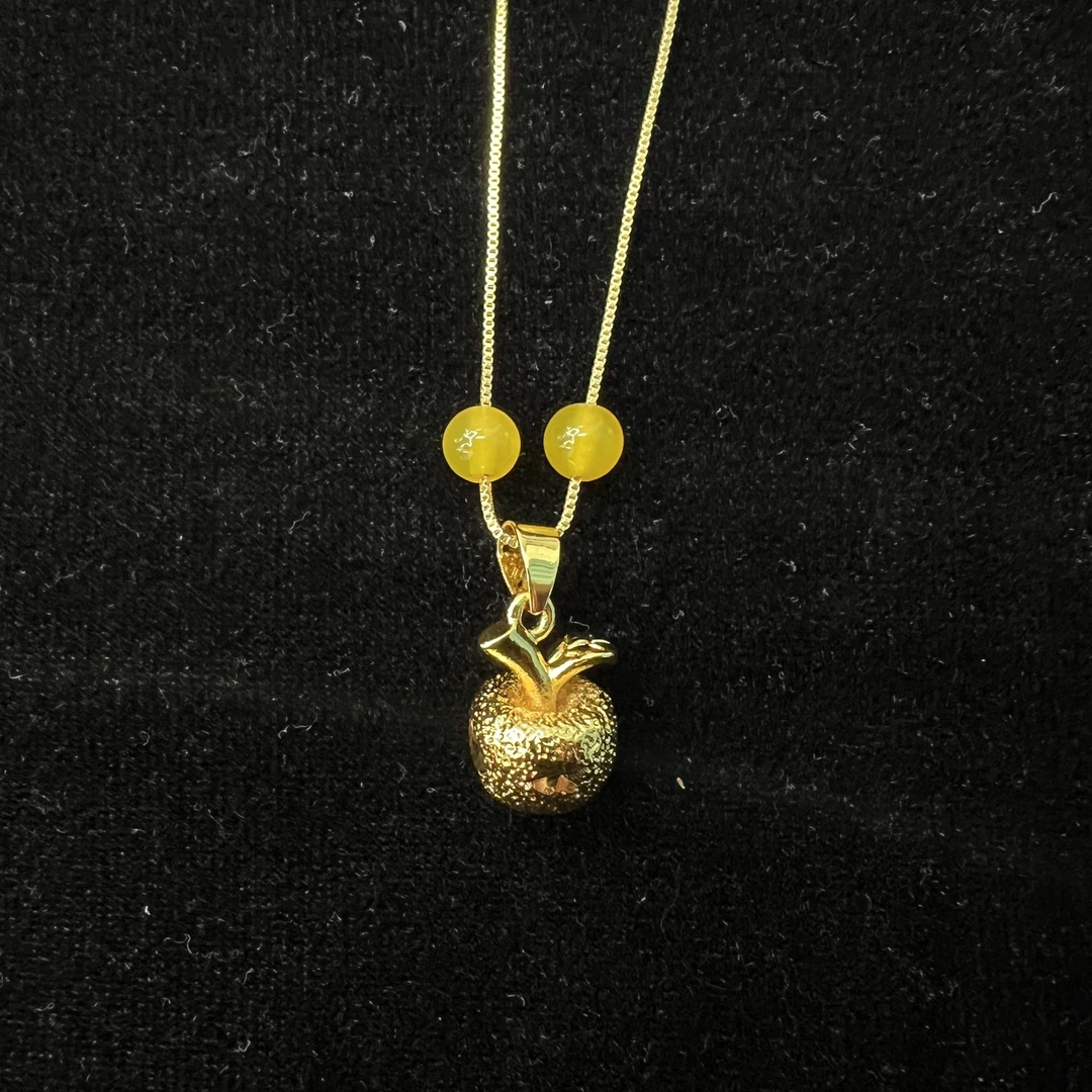 【大杨姐专属】【证书】合金镶嵌小苹果玉髓吊坠 （赠合金链）（DD12713）