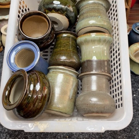 紫砂花盆微瑕9个一组，口量3.5到4