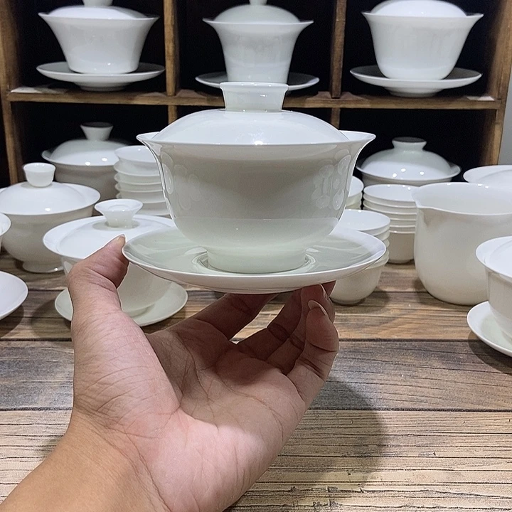 骨瓷大元宝盖碗盖下约200ml直播间福利价