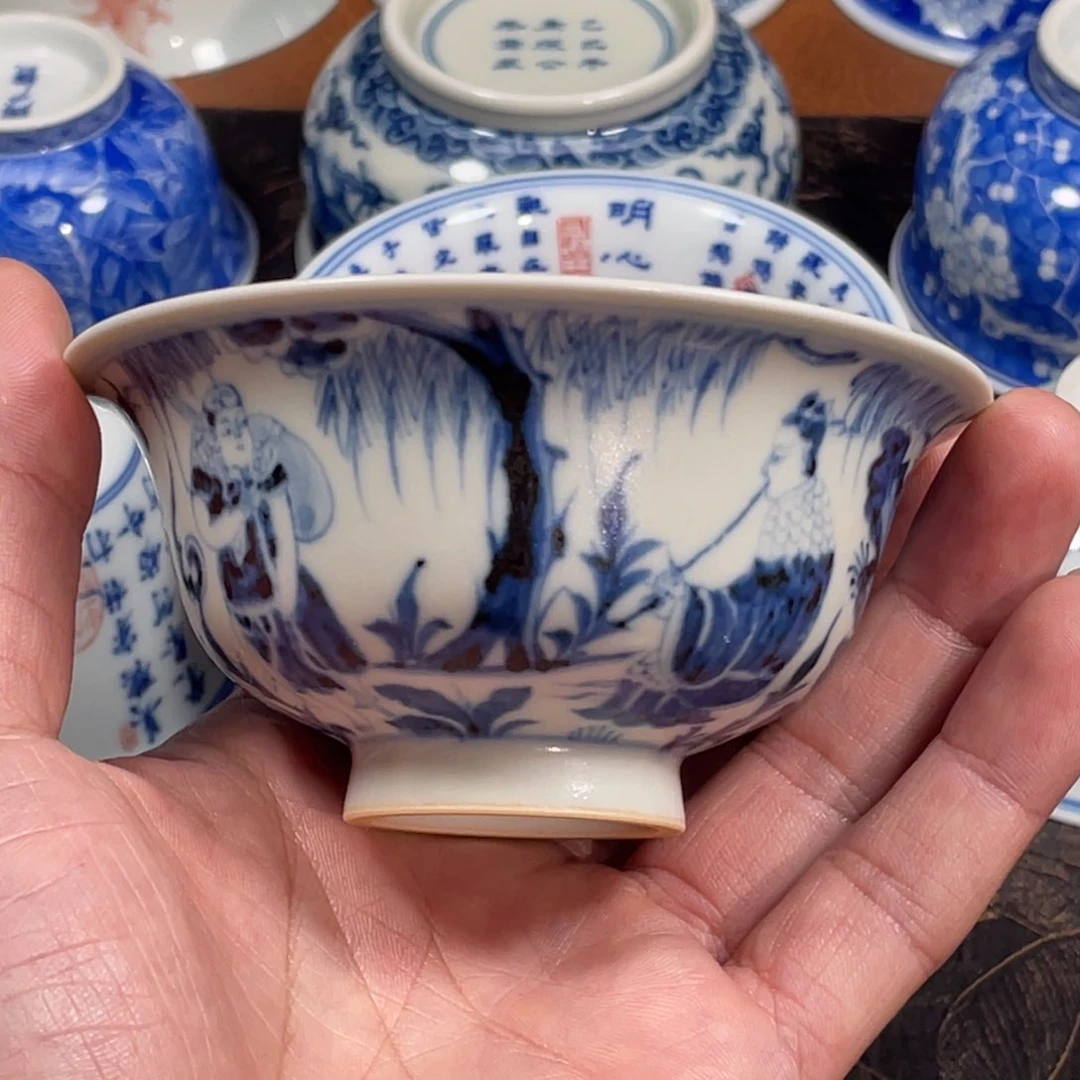 捡漏，仿元人物撇口杯