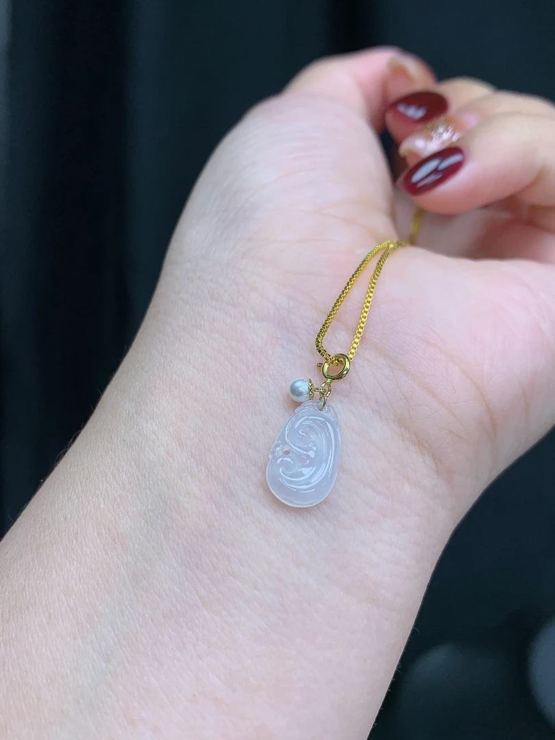 纯天然缅甸A货18k万能扣冰如意手串小滴溜 事事如意 素雅冰透百搭