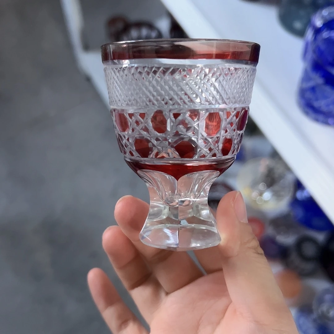 水晶玻璃高脚款微瑕一个