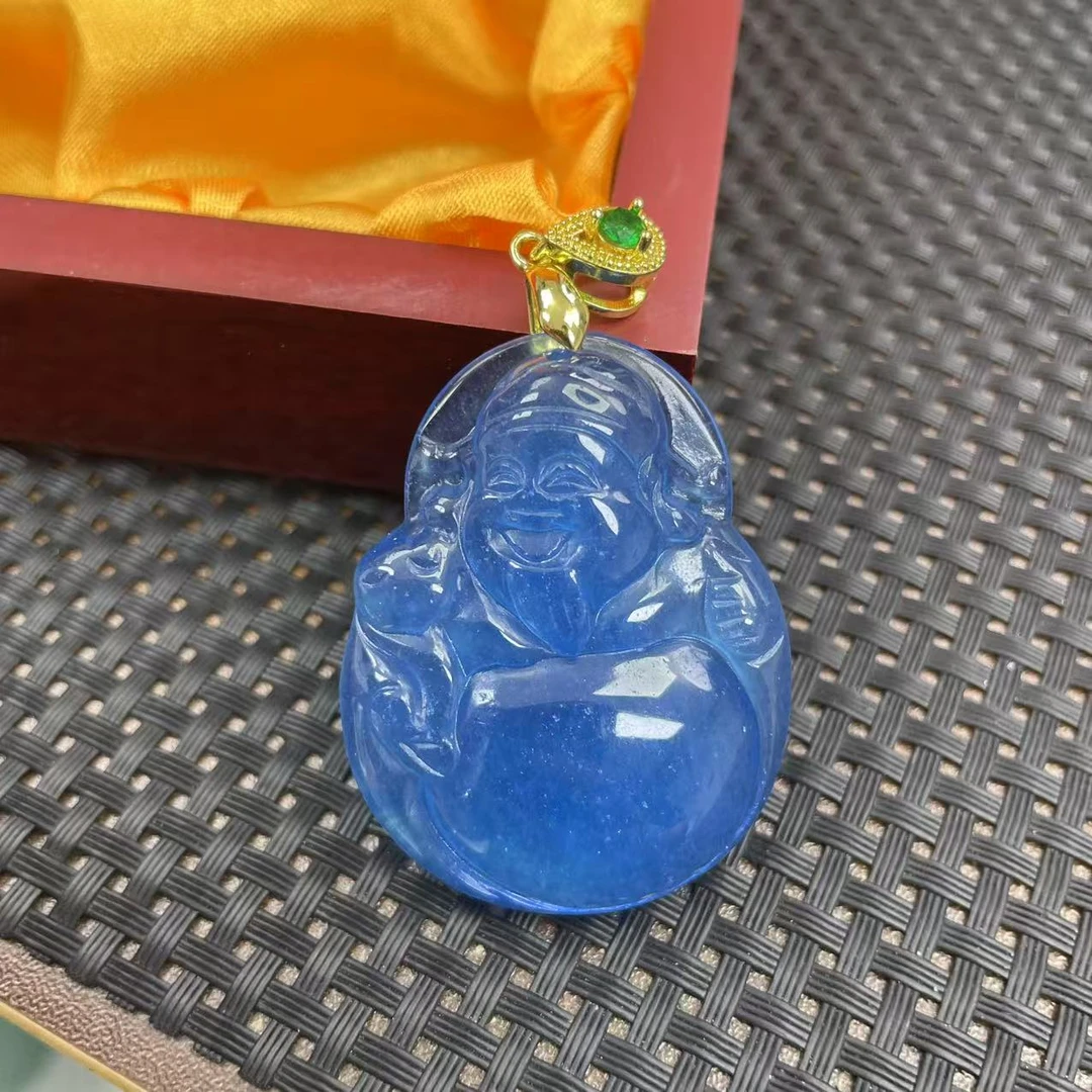 【大喜儿】透深蓝笑爷吊坠-12WQ1947