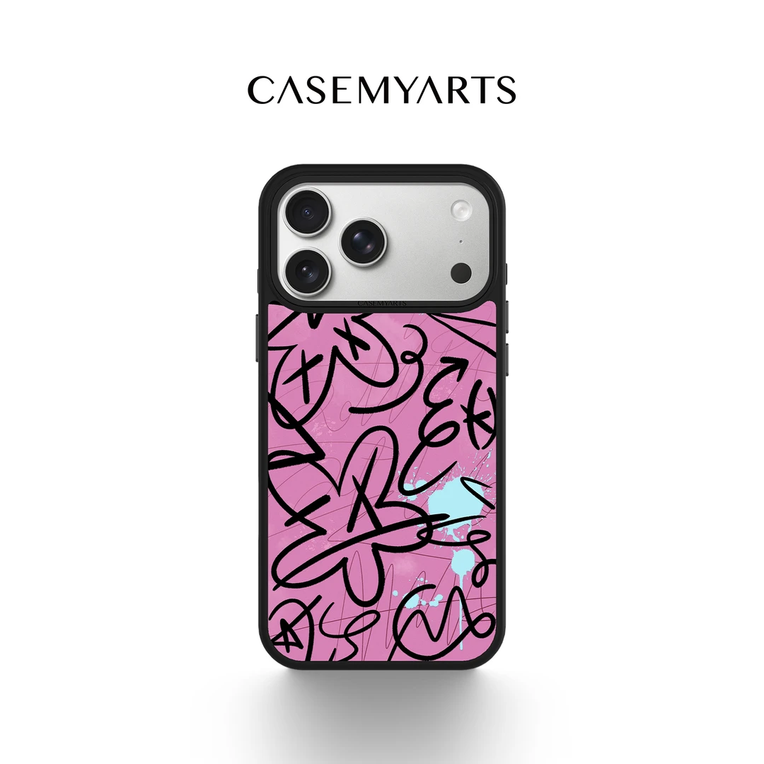 CASEMYARTS线条涂鸦轻薄防摔磁吸手机壳适用苹果17/16/15/Pro/Max