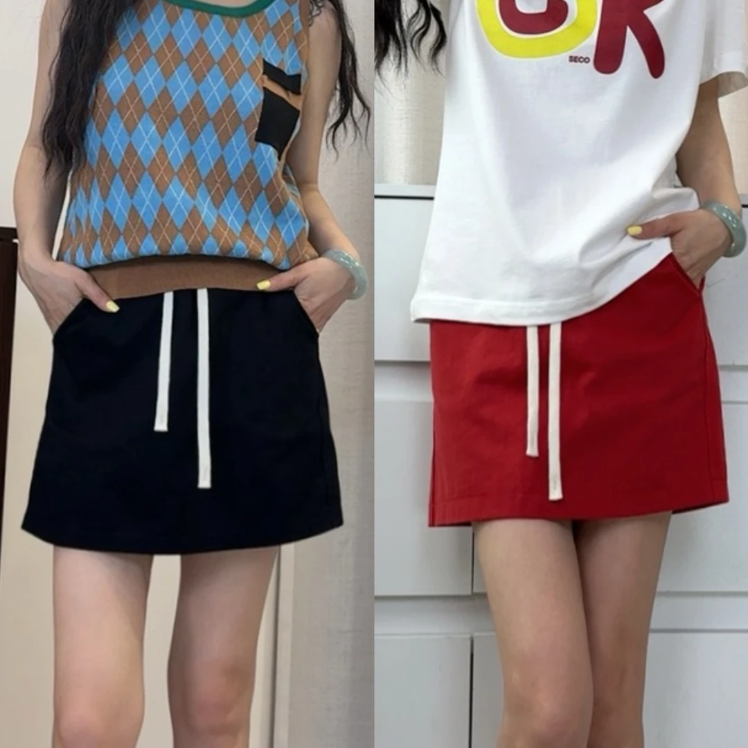 2025女短裙夏季显瘦遮跨防走光A字短裙运动时尚百搭春夏休闲宽松