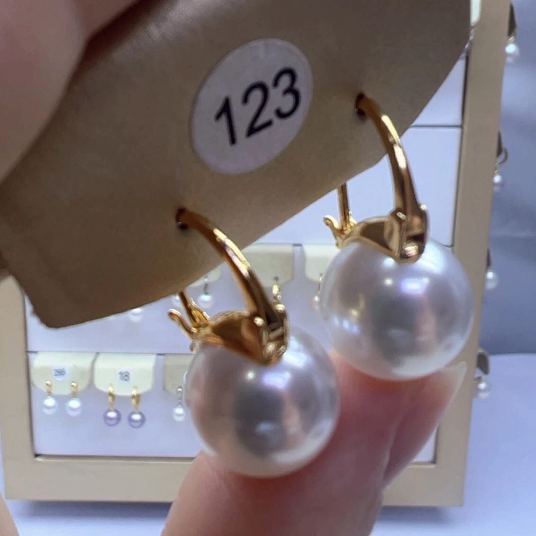 银S925镶嵌淡水珍珠耳饰