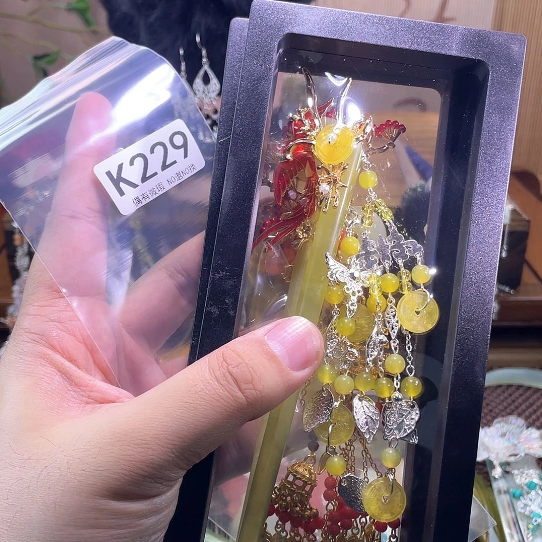 春****蛇纹石玉合金发簪