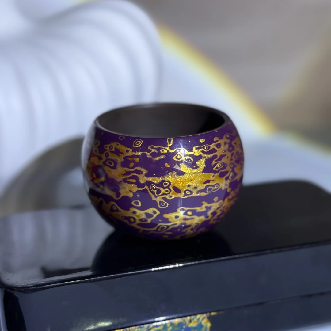 紫金大漆紫砂主人杯-太古大漆