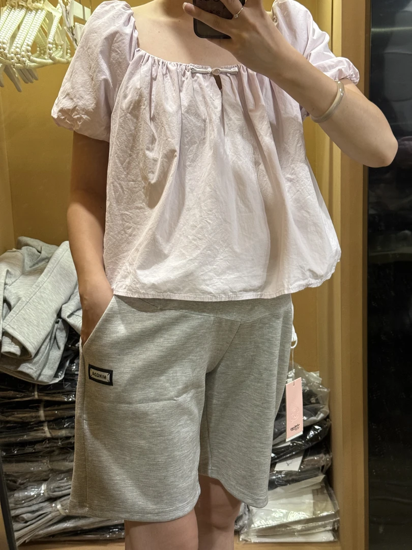 MI孕妇五分运动短裤夏季薄款宽松直筒阔腿裤子女夏休闲打底裤夏装