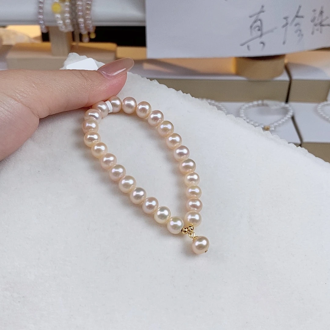 淡水珍珠手绳银S925镶嵌