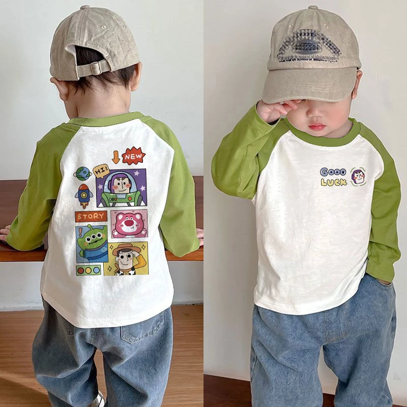 男童纯棉插肩袖T恤2025潮款长袖洋气上衣帅气小男孩男童夏装套装