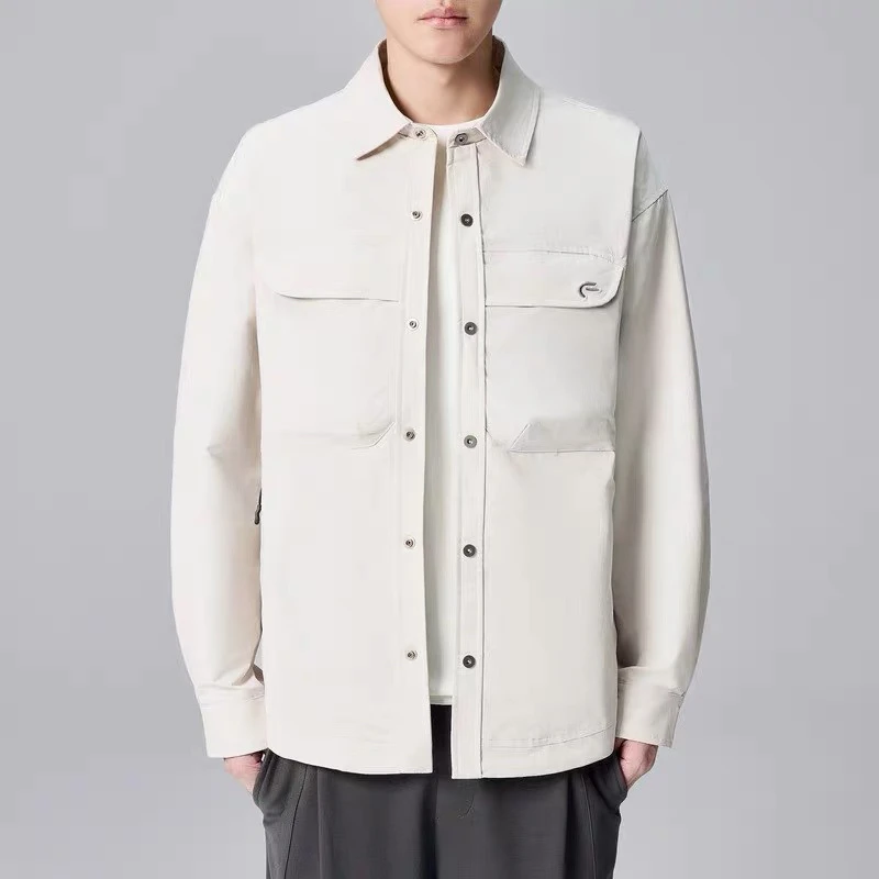 9220#杏色#-秋季休闲百搭工装时尚夹克冲锋衣外套