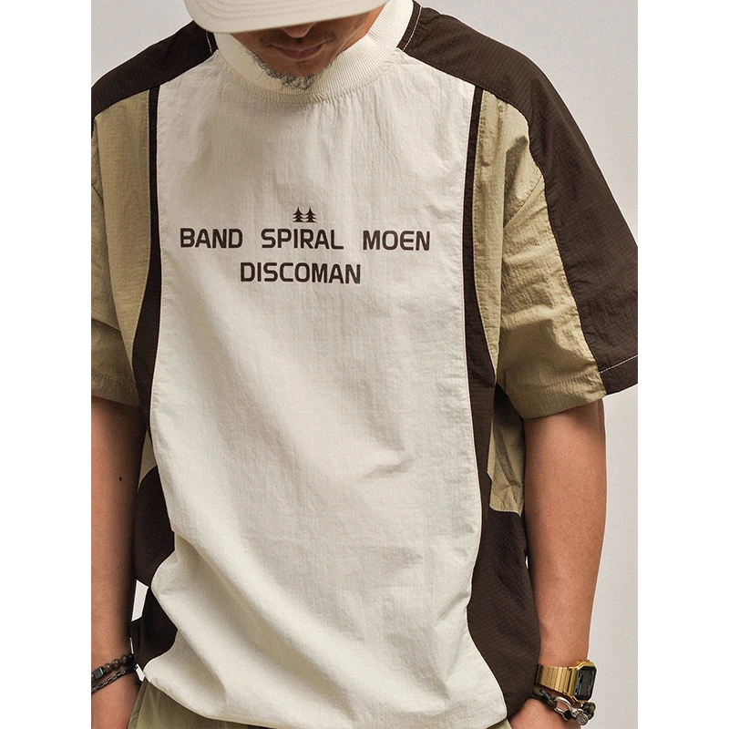 满满运动气息！夏季肌理感拼接速干机能美式运动T恤 复古短袖球衣