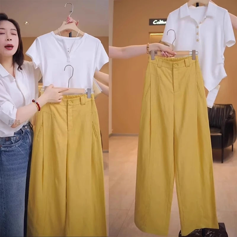 天丝亚麻风琴裤女2025年夏季薄款新款后松紧腰宽松抗皱窄版阔腿裤