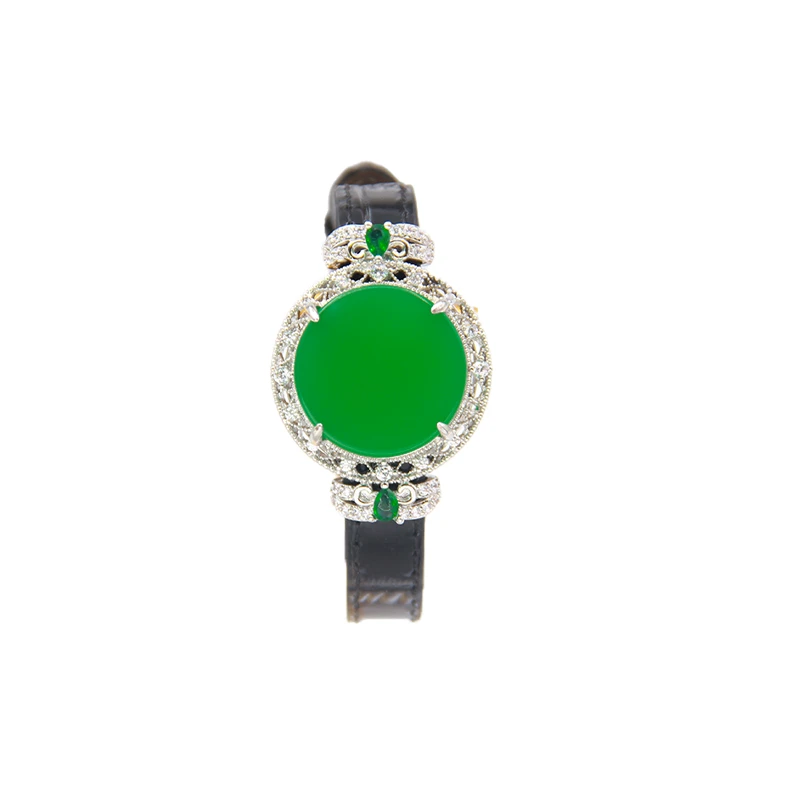 【小熹珠宝】时尚百搭天然巴西绿玛瑙手牌简约风 0220-41