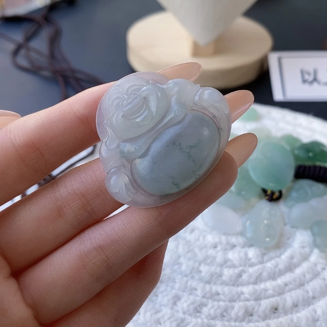 未镶嵌定制翡翠冰冰胶胶飘花特色佛公