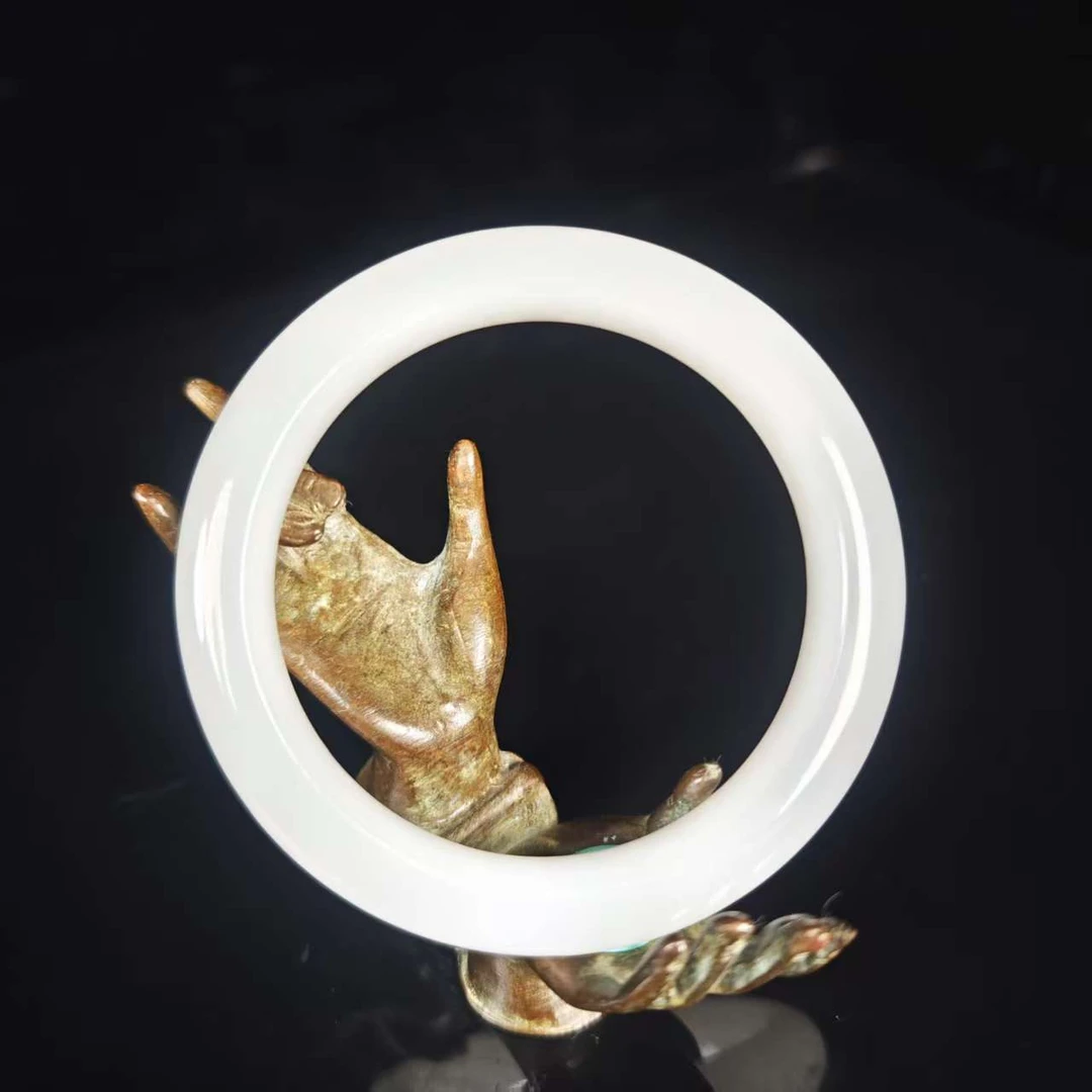 lot3572 手镯 和田白玉 77.5*9.7*12.3*58mm 60.8g/北京世纪