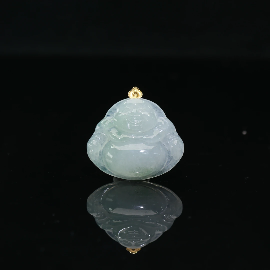 31天然缅甸翡翠A货18k冰佛/100286/上海嘉禾拍卖