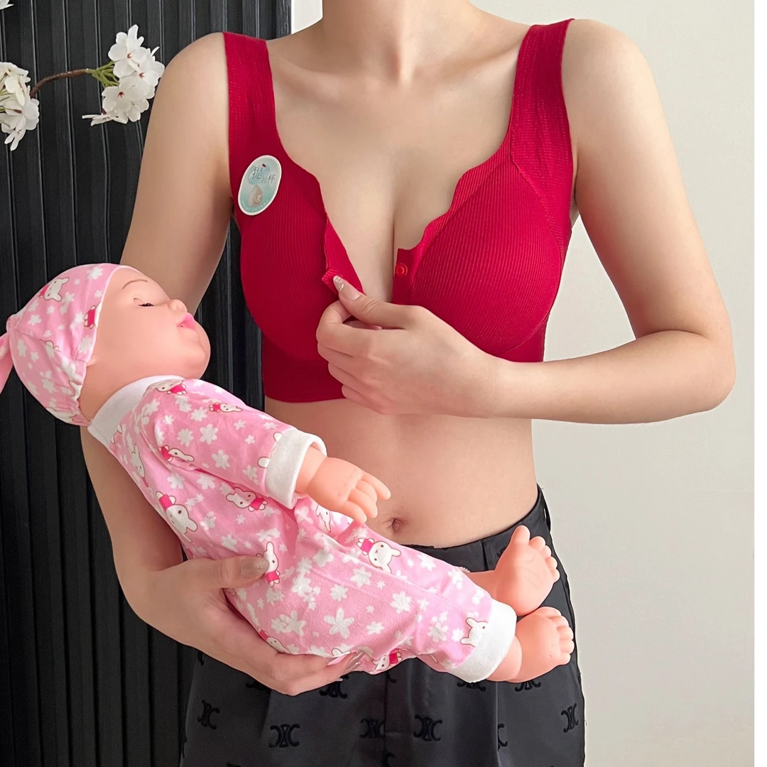 大红色怀孕期大码本命年前开扣胸罩大胸显小薄款舒适孕妇内衣