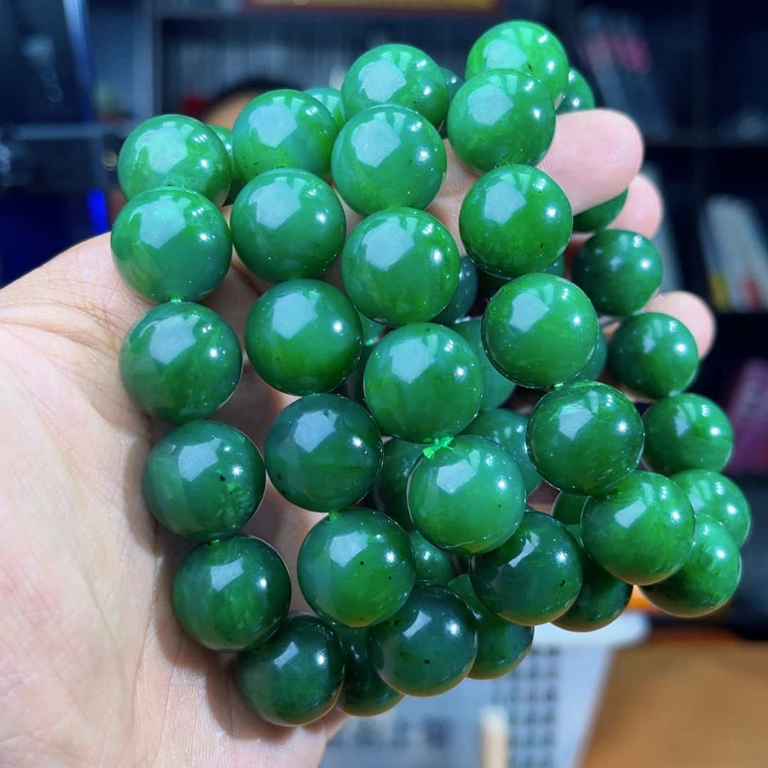 手串未镶嵌和田玉纯天然俄罗斯五号矿琉璃翠卡16多样性发其一