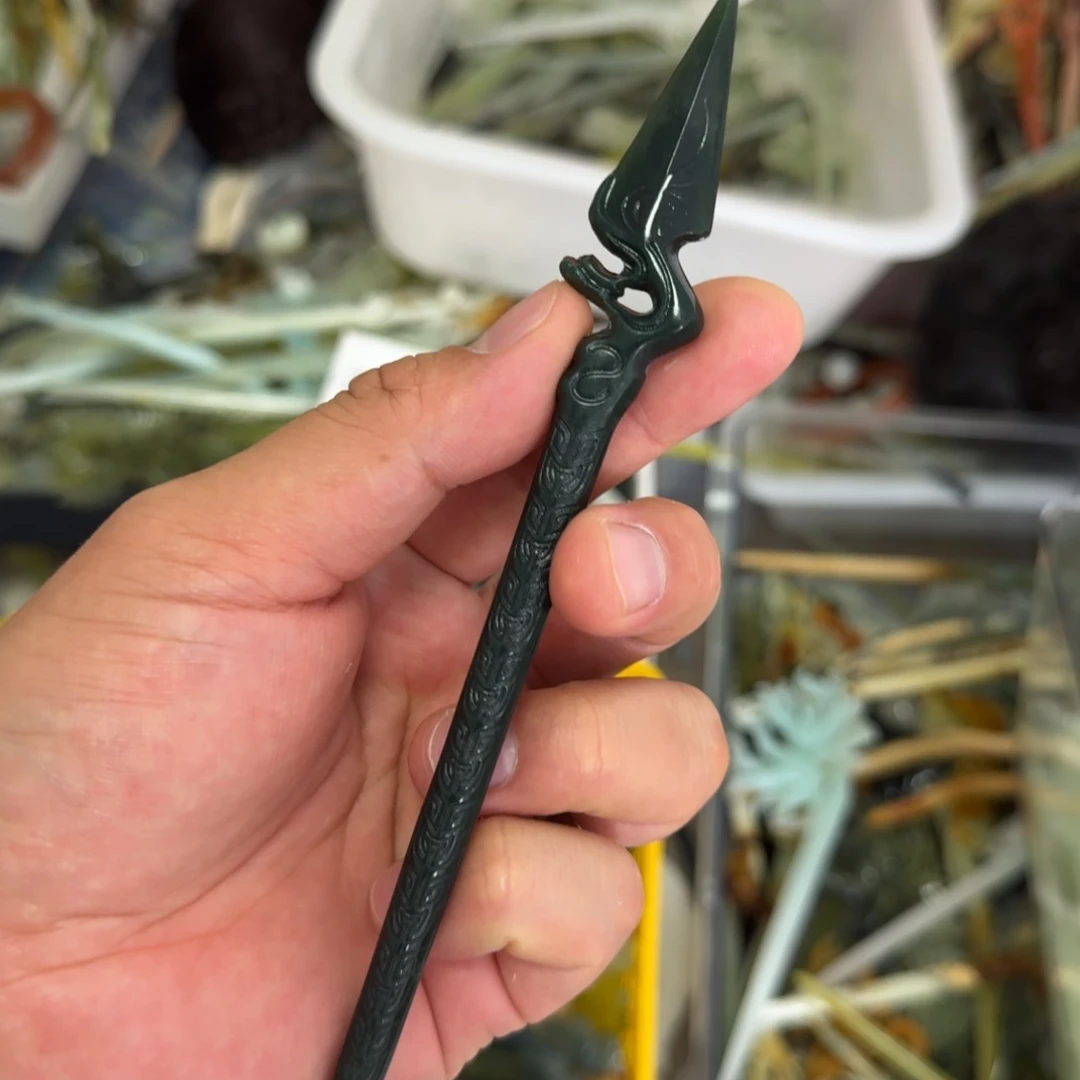 岫玉未镶嵌发饰明君玉簪就是好看