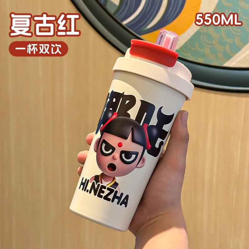 【贤惠直播间福利】哪吒传奇双饮咖啡杯不锈钢水杯073