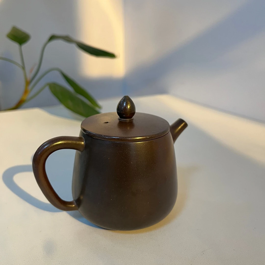 柴烧洒金高石瓢壶坭兴陶全手工150cc