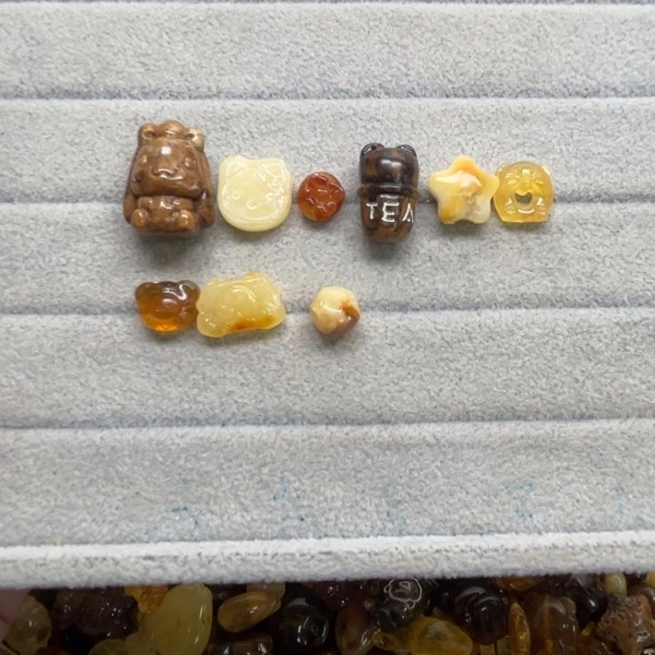 裸石琥珀未镶嵌用****4天然蜜蜡配件