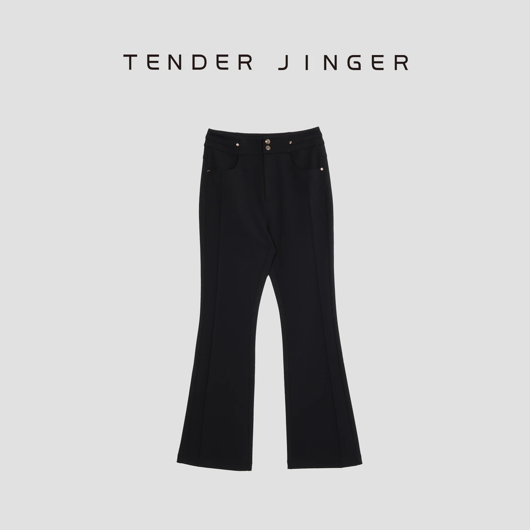 Tender Jinger【专柜】两粒扣高腰弹力微喇裤子T2403LFK388L