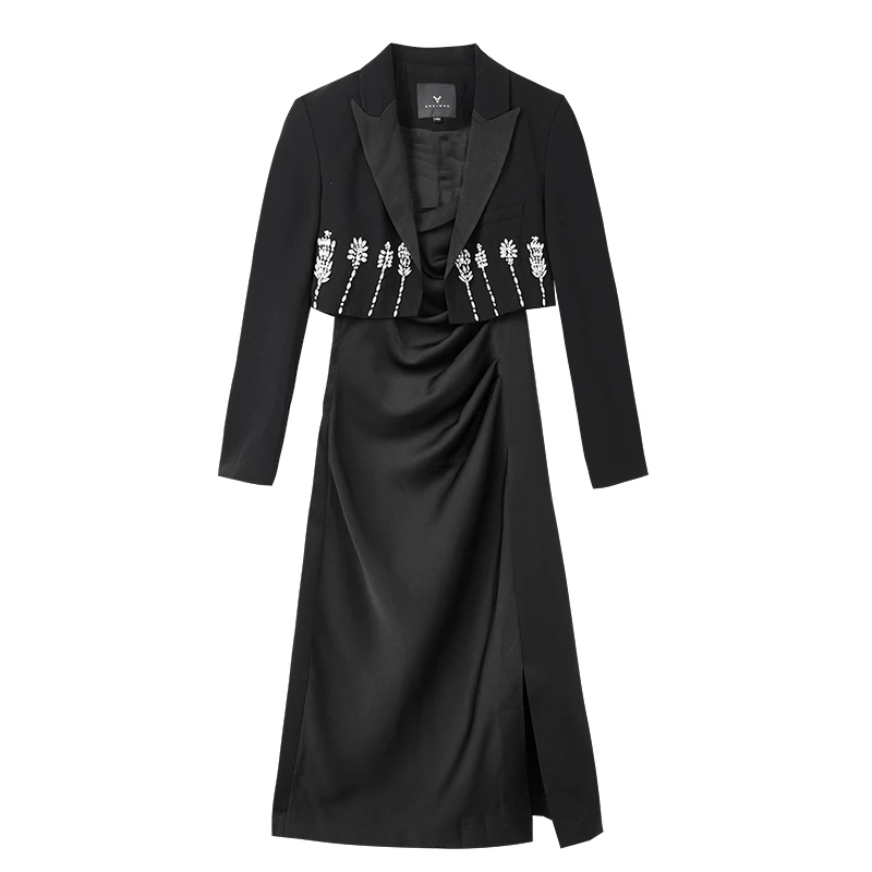 【尚雅专属】奢华礼服连衣裙两件套时尚气质套装女N1168