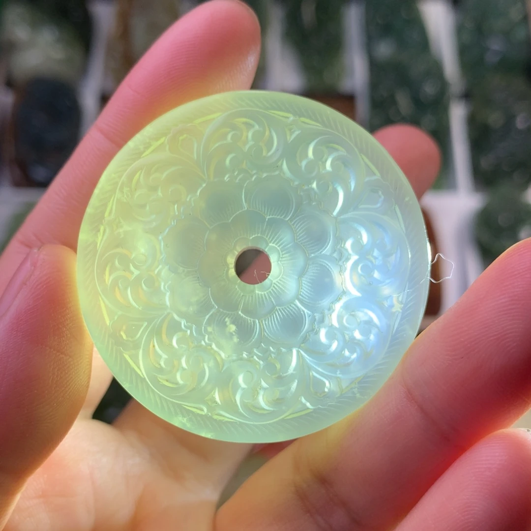 岫玉未镶嵌岫玉挂件花扣