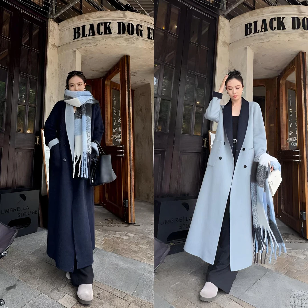 【调色师】【双面穿】张佳人2025年秋冬外套百搭长款女羊毛大衣