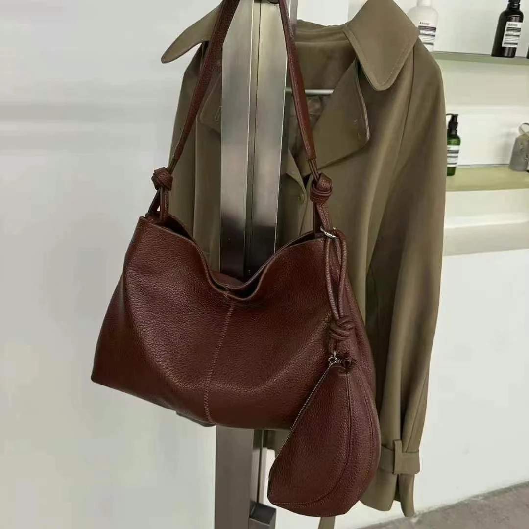 【长36高27宽10】时尚百搭大容量复古单肩斜挎包女包棕色9239