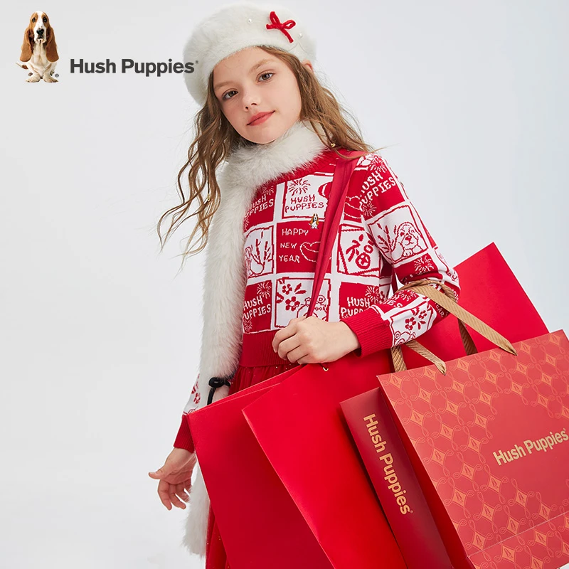 暇步士童装冬季卡通动漫格纹长袖连衣裙