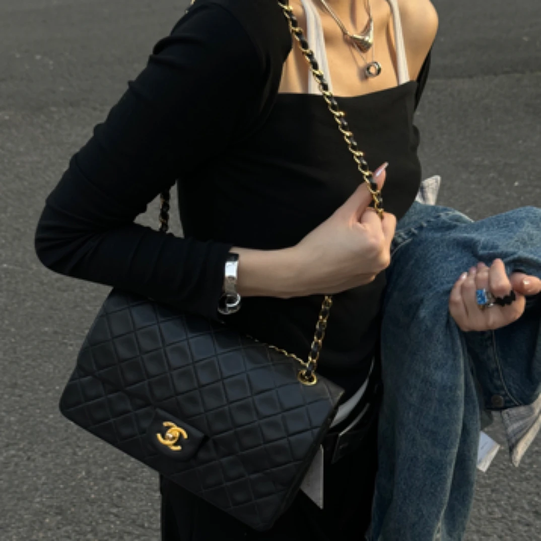 95新 Chanel/香奈儿 香奈儿中古黑金cf