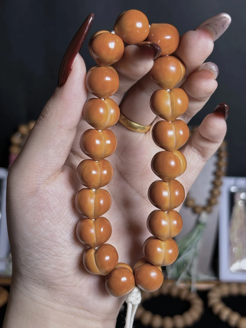 山云文玩【亮面柯基屁桃16+】全品猴头手工光面屁桃手持聚宝盆雕刻