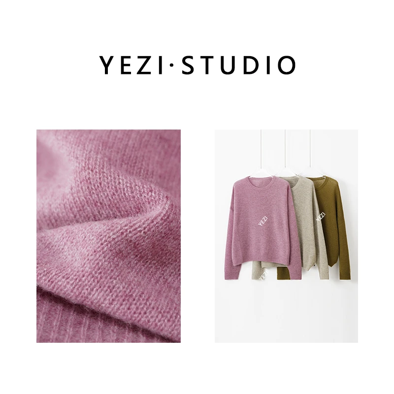 现现【云朵羊绒】百百山羊绒高智艺术感圆领长袖针织衫25318033