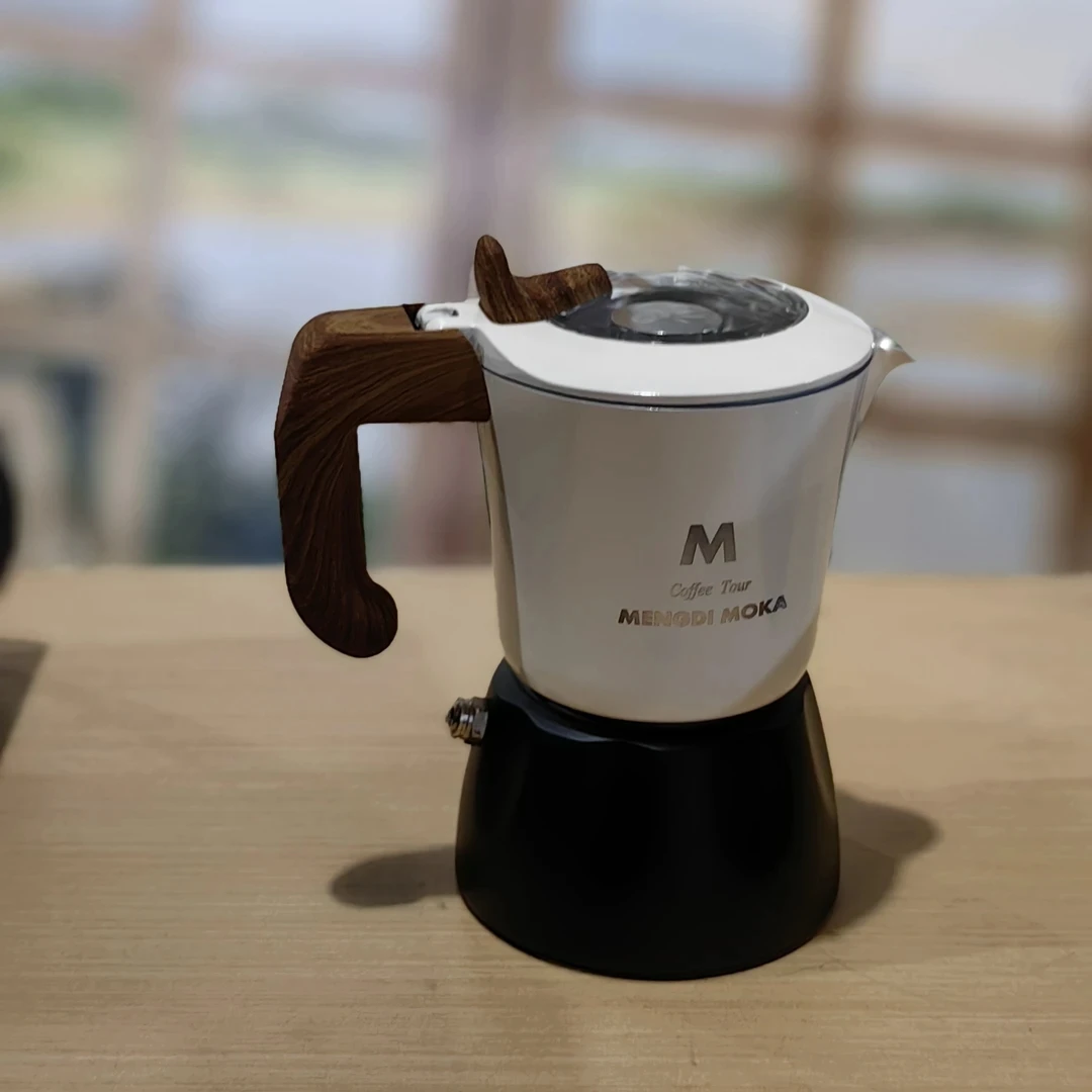 双阀摩卡壶意式咖啡壶5代5*99版高端双阀新款设计师款  本白胖子