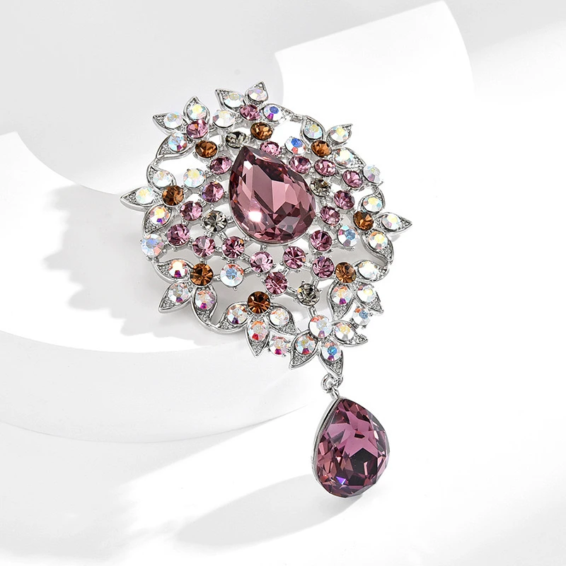 铜合金仿水晶胸针 禧娘娘-时尚创意复古大衣胸针-S3573