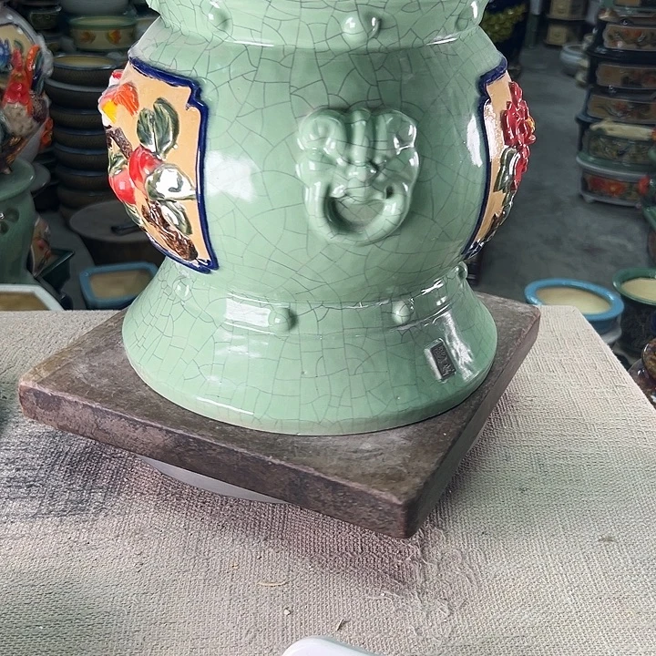 清***少泳坤堂石湾花盆陶瓷