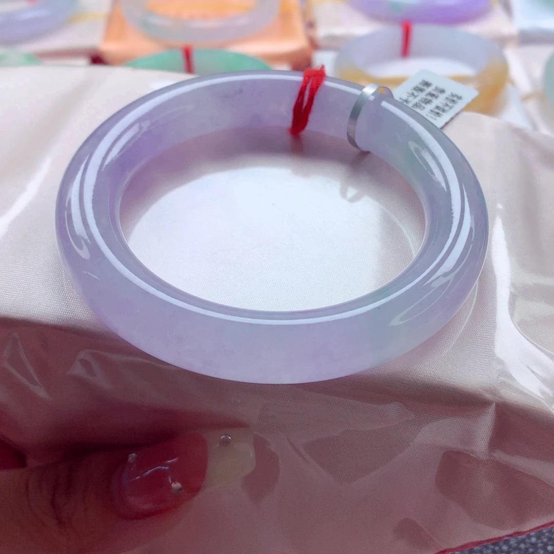 张***张翡翠未镶嵌手镯55.5冰紫胖圆定金 敏