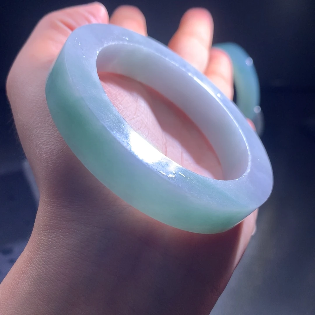 未镶嵌手镯定制翡翠蓝紫54-58